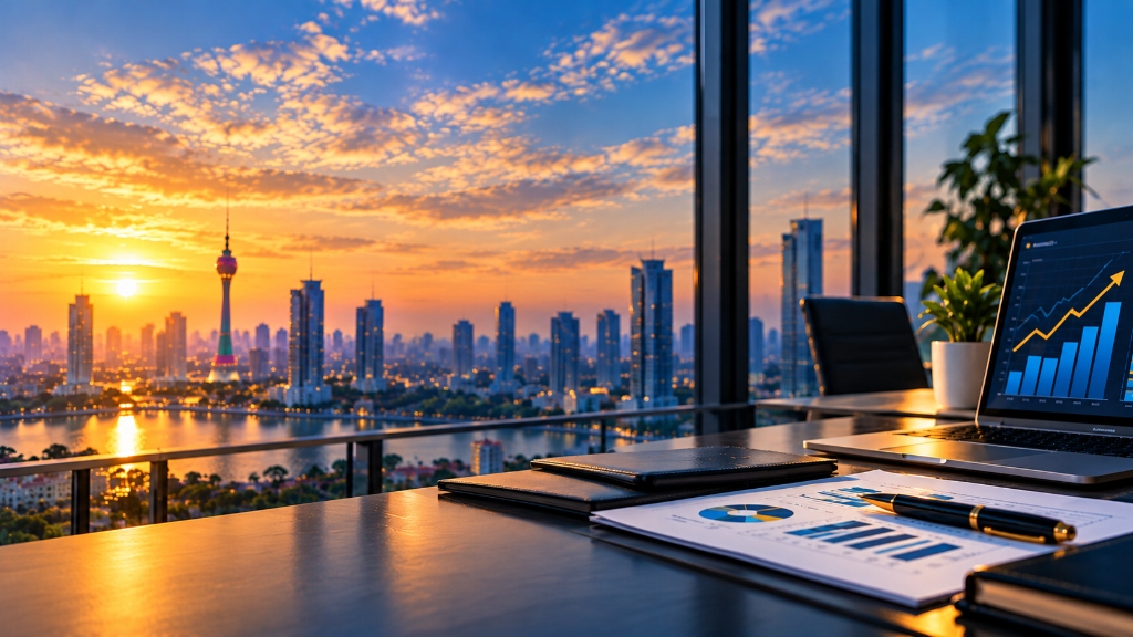 Fintech Credit Solutions - Financial Analytics and Colombo Sunset